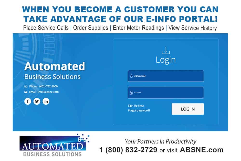 Our e-info client portal to manage all your leased equipment