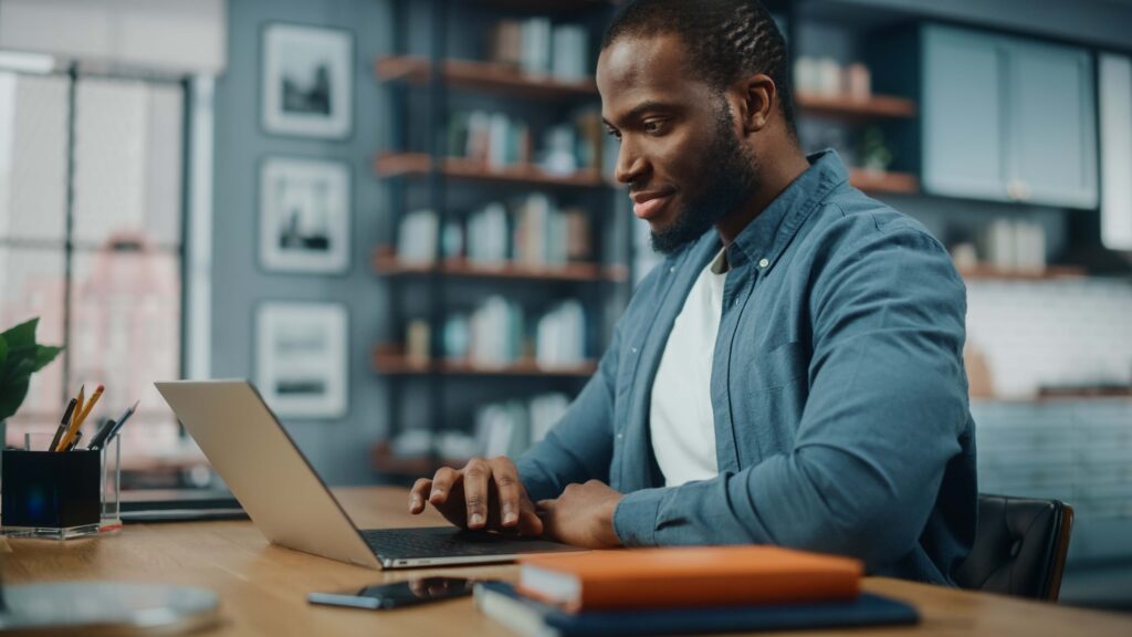 A person using a laptop computer