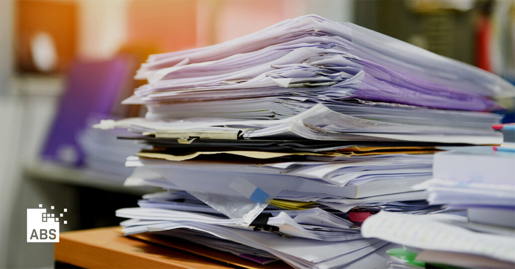 A stack of white paper