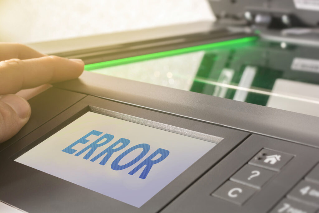 copier broken with error